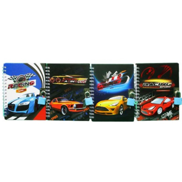 Блокнот, з замочком на спиралі, А6 Racing 64940 