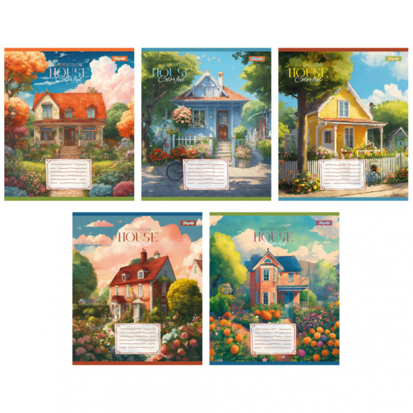 Зошит 24арк. лінія 1вересня House colorful 767028 (20шт/уп/320ящ.)МІКС