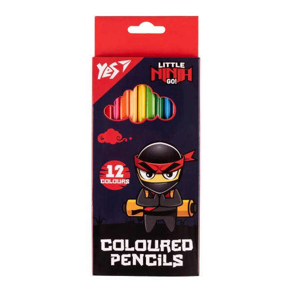 Олівці Yes 12кольорів Ninja ліценз. 290716 (12шт/уп./240ящ) 