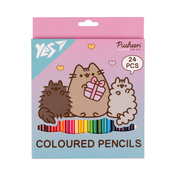 Олівці Yes 24кольори Pusheen Stormy and Pip 290741 (6шт/уп./120ящ) 