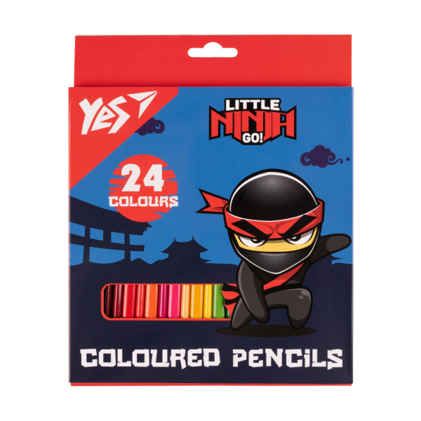 Олівці Yes 24кольорів Ninja ліценз, 290743 6шт/уп/120шт. 