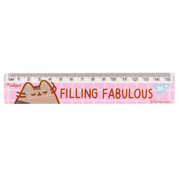 Лінійка YES 15см. пластик, Pusheen 370655 20шт/100 