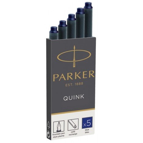 Картриджі чорнильні сині стержні упаковка 5 штук Parker Quink 11 410BLU