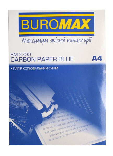 Папір копіювальний А4  100арк. синій BUROMAX  2700 