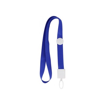 Мотузка для бейджа синя з притиском, (50шт/уп). Optima PVC O04656 -02