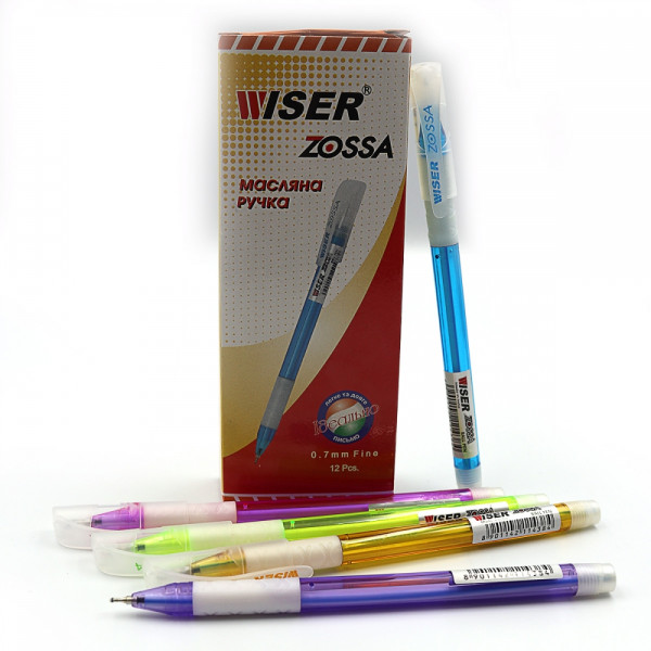 Ручка масляна, Wiser Zossa 0,7мм (червона,синя,чорна) 