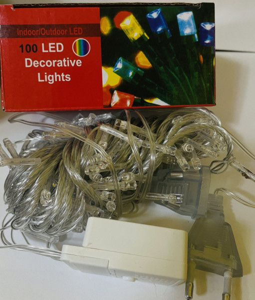 Гірлянда на 100(80)ламп. кольорова LED  проз провід 