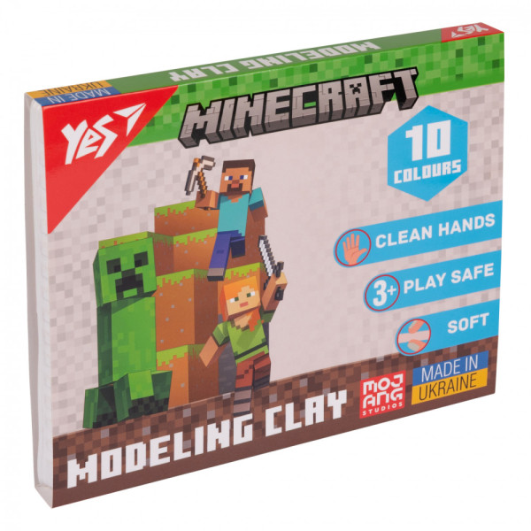 Пластилін YES 10 кольорів Minecraft 200гр. 540662 30шт/уп. 