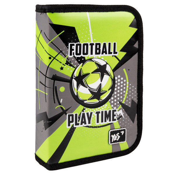 Пенал твердий YES одинарний з клапаном, 533569, Football, HP-03 