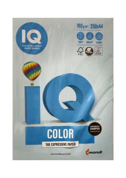 Кольоровий папір Mondi Color IQ А4 160гр/м BL29  світло-блакитний, пастель 250арк. 