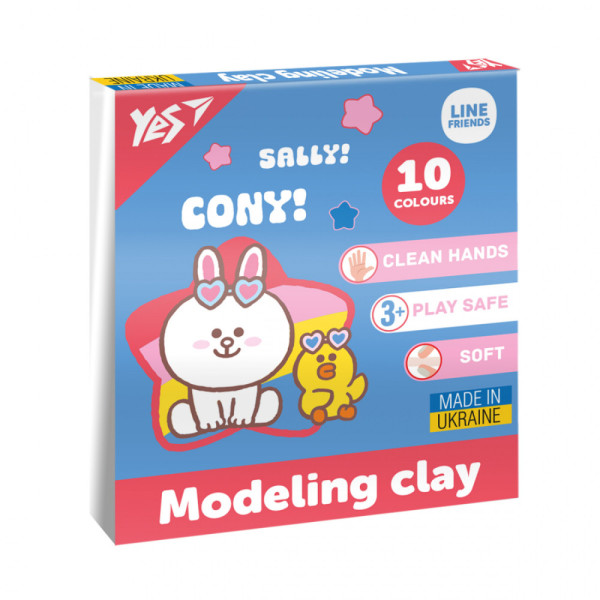 Пластилін YES 10 кольорів Line Friend  200гр. 540664  30шт/уп. 