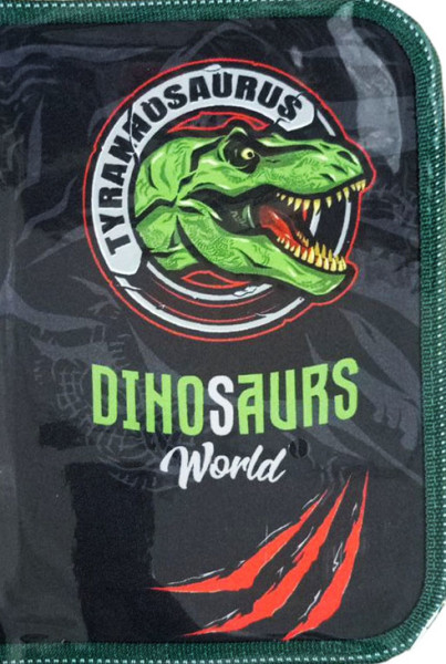 Пенал Class 24211C 1відділ 2 відворота Dinosaurs Words