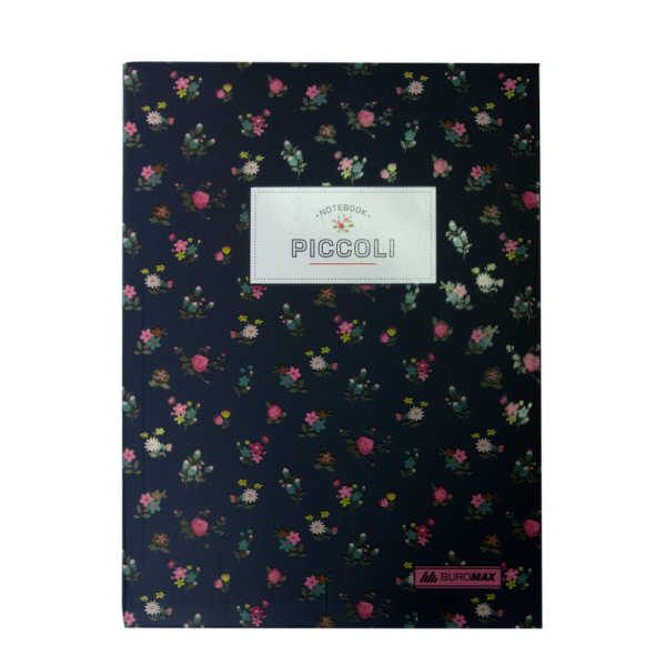 Блокнот Вuromax 24522101-02 А5 80арк.,клітинка  інтегральна  обкладинка  Piccoli синій 