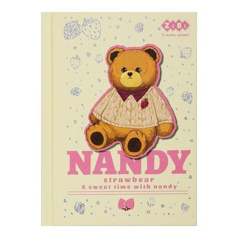 Блокнот дитячий Zibi 12721-28 Bear Toys  А6 64арк, клітинка матовий ламінат+лак ,св. бежевий 