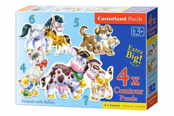 Пазли 4в1 Extra Big Castorland Animal with Babies B-066223 