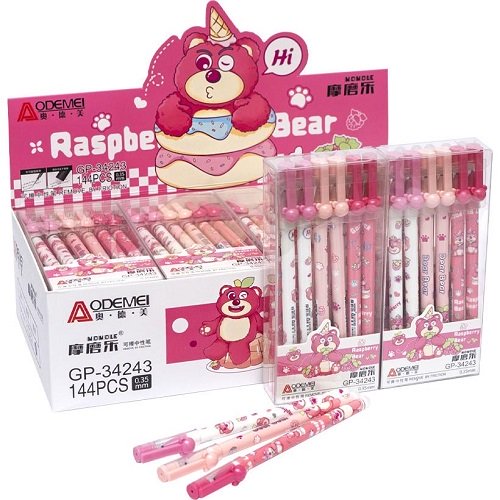 Ручка гелева Пиши-стирай 0177  Strawberry Bear 0.5мм. синя 