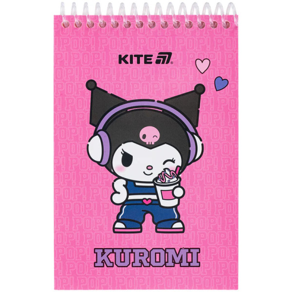 Блокнот Kite на пружині А6 Kuromi 48клітинка HK25-196-2 