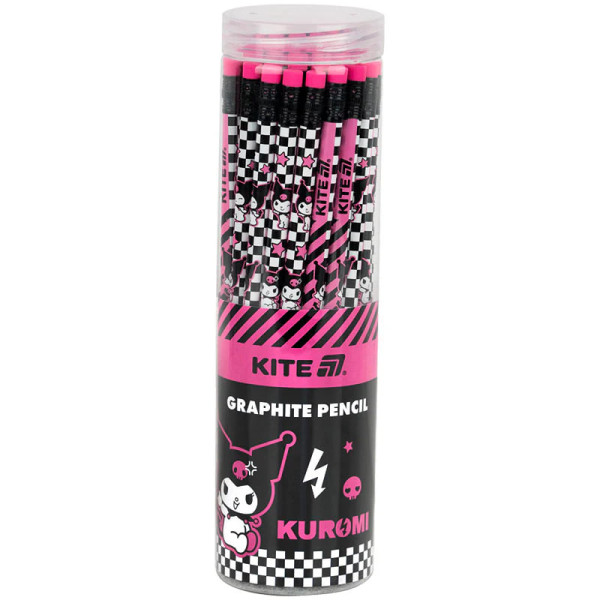 Олівець графітний з гумкою Kite Kuromi HK25-056-2 (туба 36штук) 