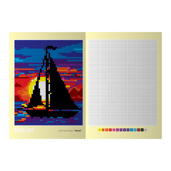 Розмальовка Coloring book Pixel Art Апельсин РМ-85-01 Color by number 1 