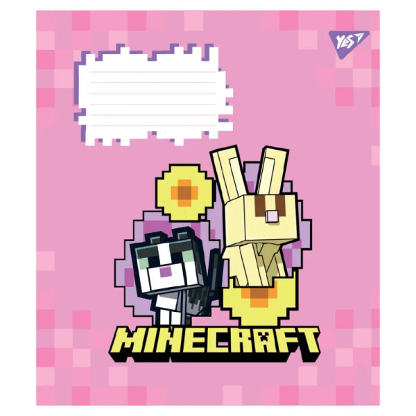 Зошит 12арк. клітинка YES Minecraft Flowers  ліценз.767583 (25шт/упак./500ящ.) 