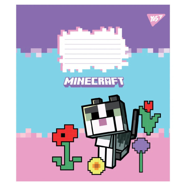 Зошит 12арк. клітинка YES Minecraft Flowers  ліценз.767583 (25шт/упак./500ящ.) 