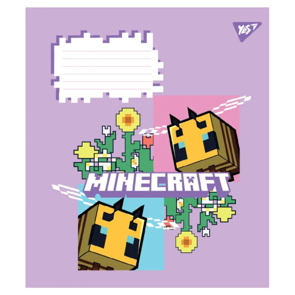 Зошит 12арк. клітинка YES Minecraft Flowers  ліценз.767583 (25шт/упак./500ящ.) 
