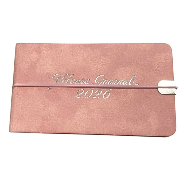 Щотижневик датований 2026р Velour  Buromax 2902-10 А6 кишеньковий 153*87 рожевий  штучна шкіра 