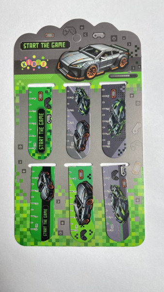 Закладка для книг магнітна 6шт на планшетці Supercar Kidis 13218 