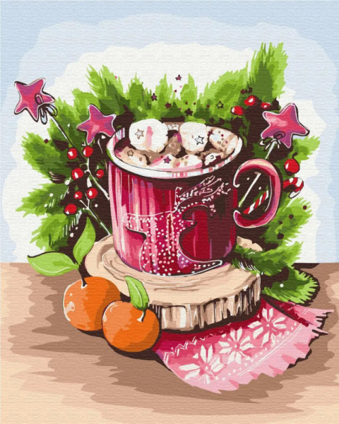 Картина за номерами Brushme 40*50см. Маршмелоу в чашці BS 52744 
