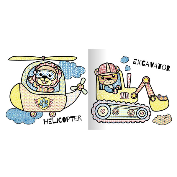 Розмальовка водяна Mini  Water Book  165*155мм. Транспорт  Апельсин РМ-95-02 
