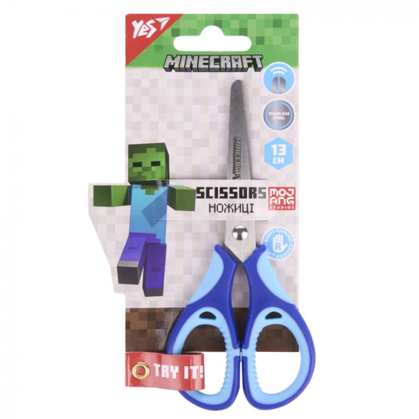 Ножиці дитячі Yes 480459 Minecraft 13см. з гумовими вставками 12шт/уп,