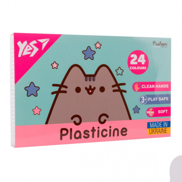 Пластилін YES 24 кольорів Pusheen 480гр. 540685 14шт/уп. 