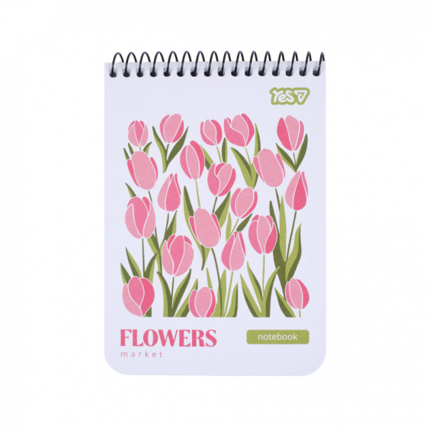 Блокнот YES 152293  А6 80арк. спіраль клітинка Flowers 