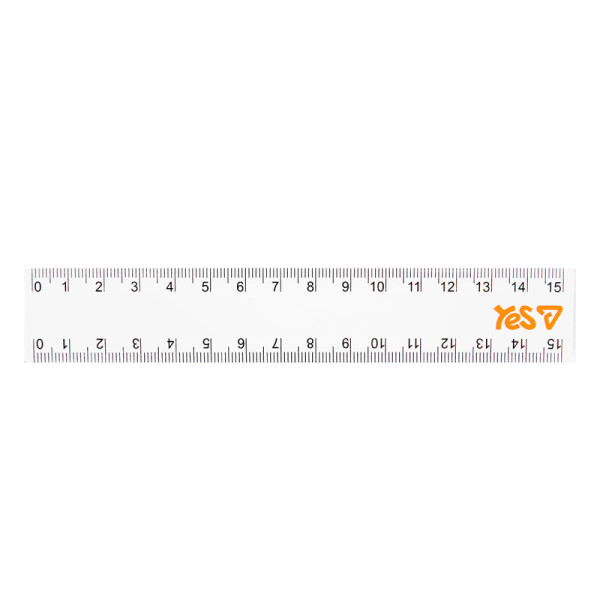Лінійка YES 15см. пластик Orange Line 370729 20шт/100 прозора