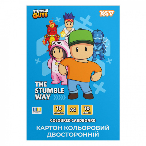 Картон кольоровий Yes А4 двосторонній 10арк. Stumble Guys  955493 
