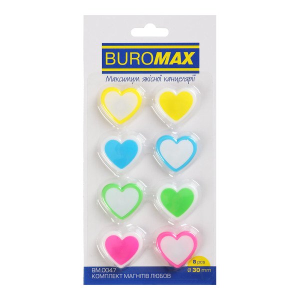 Набір магнітів для дошок Buromax 0047 30мм 8шт. Love 