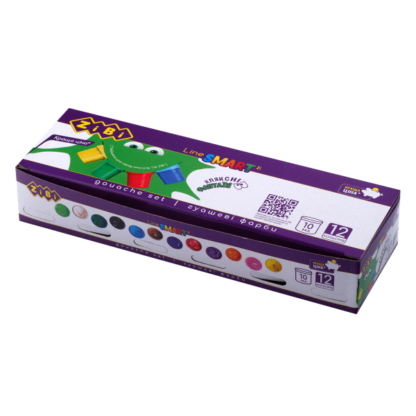 Гуаш Zibi Smart 12 кол. 10мл, 6651
