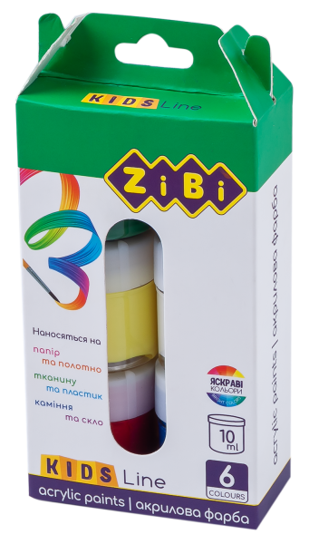 Фарби акрилові Zibbi 6660 6 кол.10мл.
