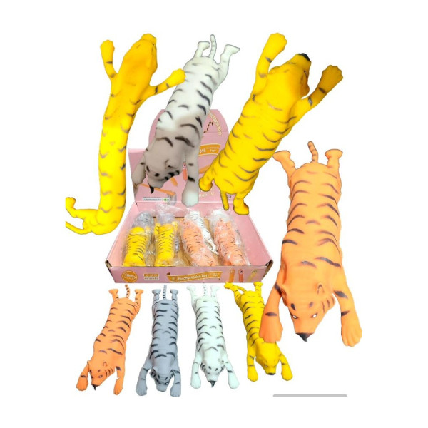 Іграшка тягучка тигр MS 1815 Toys7 (12шт/упак) 