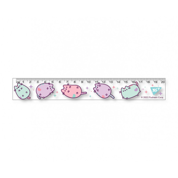 Лінійка Yes 370622  20см. пластикова Pusheen 20шт/упак. 