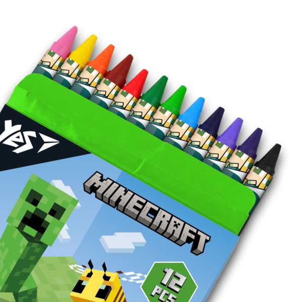 Набір воскових олівців 12шт. YES 590142  Minecraft 